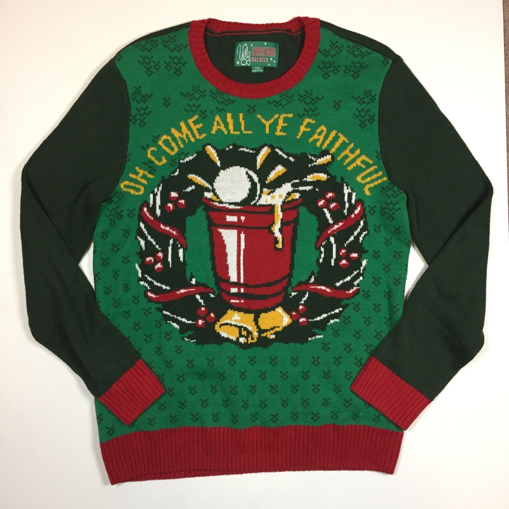 Beer Pong Ugly Christmas Sweater